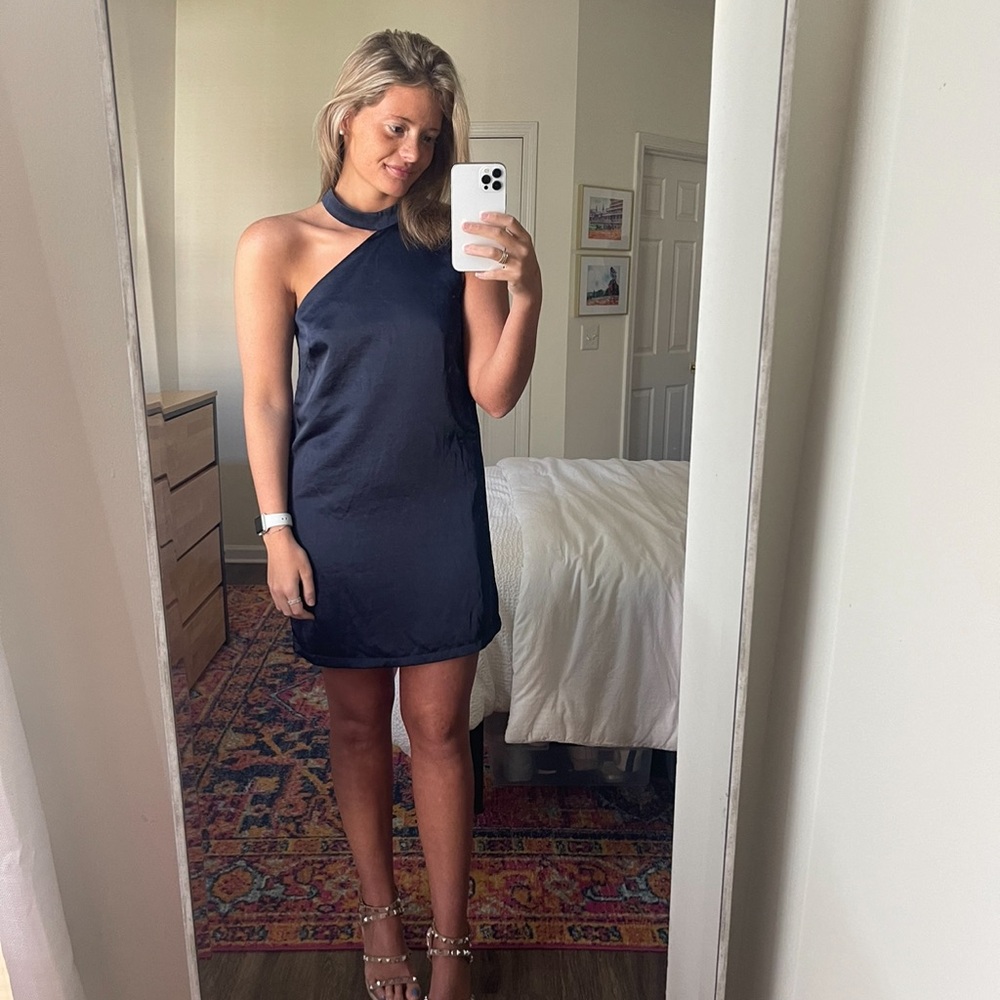 Waverly Grey Navy One-Shoulder Dress